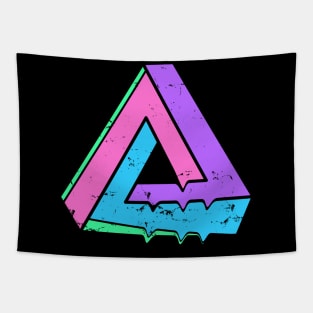 Cyberpunk Retro Wave Electro Synth Pop Escher Triangle Tapestry