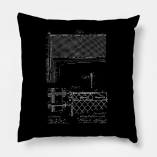 Tennis Net Vintage Patent Drawing Pillow