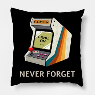 Never Forget Gamer Pillow