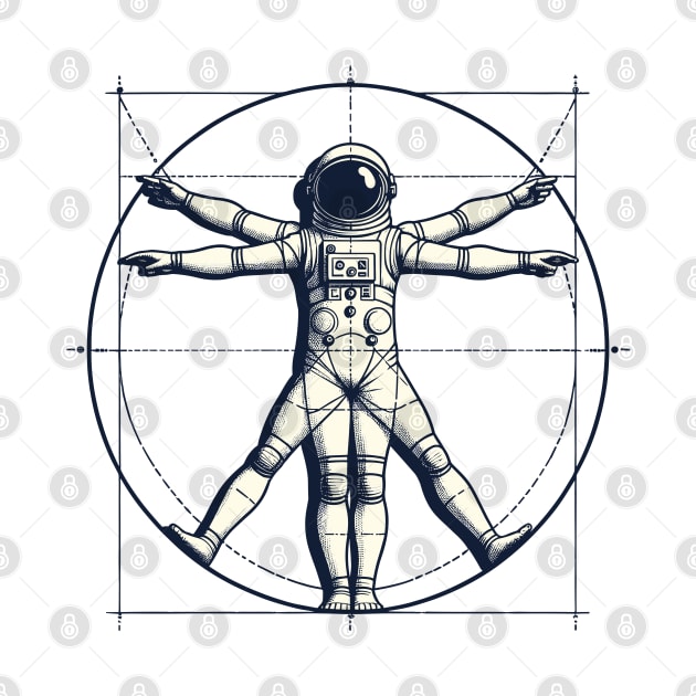 Vitruvian Astronaut Outer Space Funny Space by KsuAnn