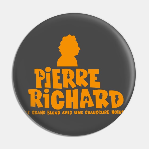 Pierre Richard - The Tall Blond Man with One Black Shoe silhouette Comedy Pin by Boogosh