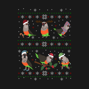 Ugly Christmas Pattern Red Bellied Parrot T-Shirt