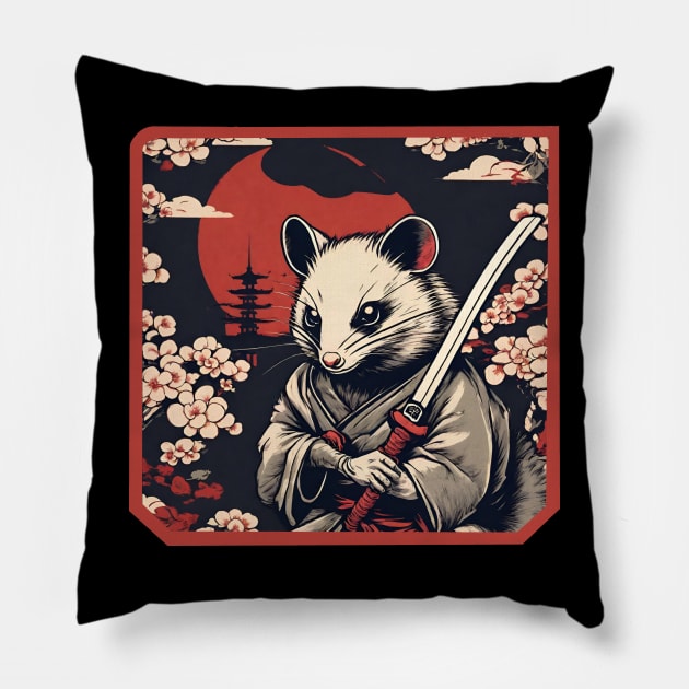 Katana Possum Samurai Pillow by Ilustradamus