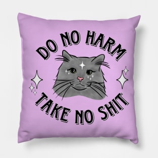 do no harm take no shit magic kitty Pillow