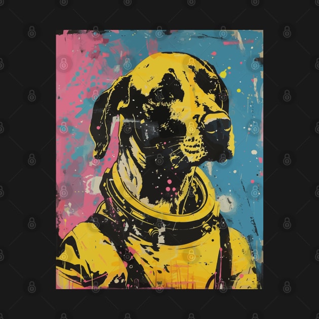 Vintage and vivid great dane dog astronaut portrait by etherElric