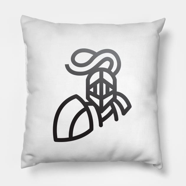 simple monoline knight Pillow by Aksa Inov