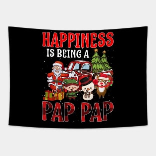 Happiness Is Being A Pap Pap Christmas Tapestry