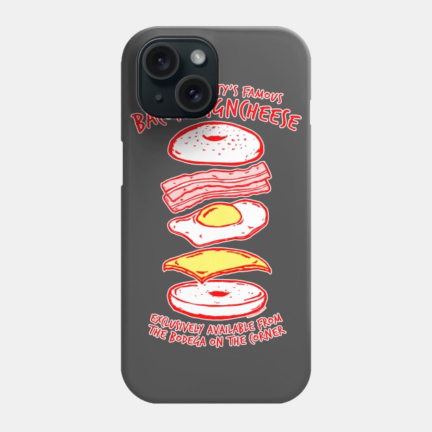 BACONEGGNCHEESE! (New York City's Famous Bacon Egg and Cheese) dark shirt version Phone Case by UselessRob