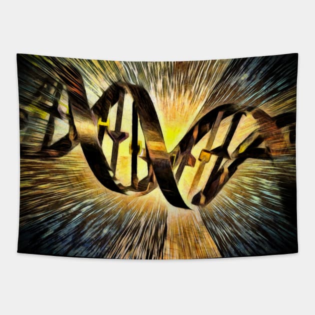 DNA Strand Artwork Tapestry by rolffimages