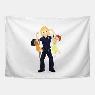 Police Officer Mommy Mums Tapestry