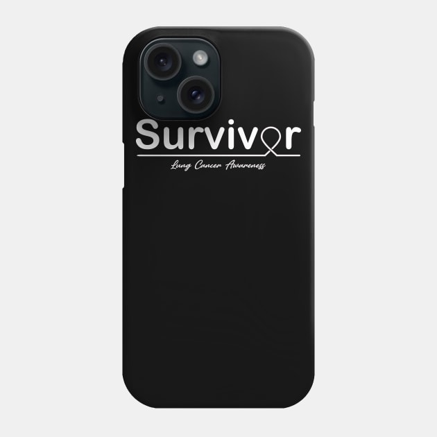 Lung Cancer Awareness Survivor Heartbeat Phone Case by KHANH HUYEN