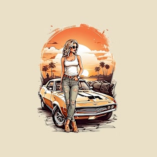 girl in the sunset T-Shirt