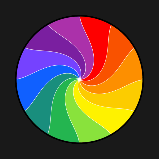 Twelve Color Wheel, a Happy Twirled Rainbow by SirLeeTees