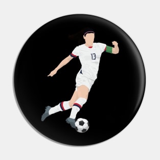 Female soccer player with the ball Pin