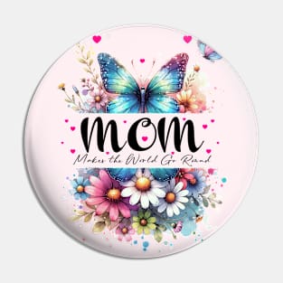 Mothers Day Gift, Flowers and Butterflies Pin