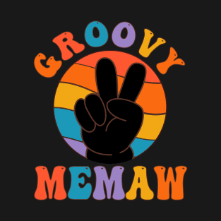 Vintage Groovy Memaw Peace Sign Love Hippie T-Shirt