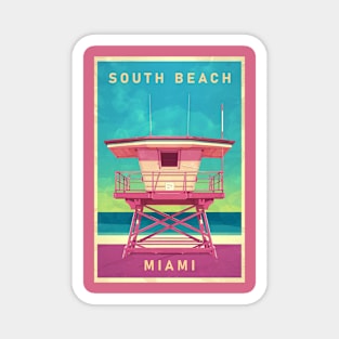 Miami Vintage Travel Poster Magnet