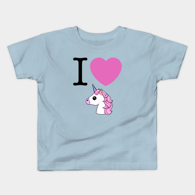 I Heart Unicorns Emoji Unicorn Kids T Shirt Teepublic