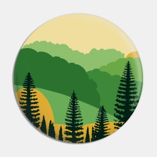 Trees in  Valley Sun Scene Graphic Pin