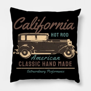 California Hot Rod Vintage Car Pillow