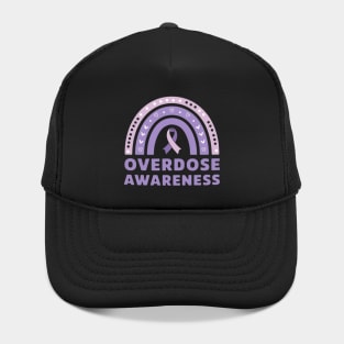 Overdose Rainbow Drug Addiction Recovery Purple Ribbon Hat