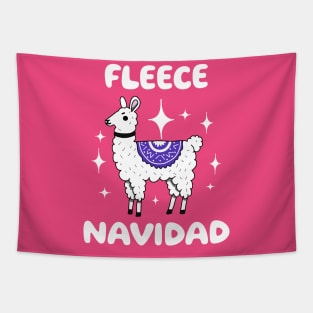 Festive Llama - Fleece Navidad Tapestry