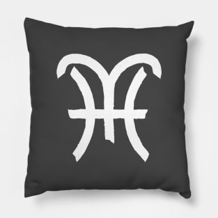 Pisces and Aries Double Zodiac Horoscope Signs (White) Pillow