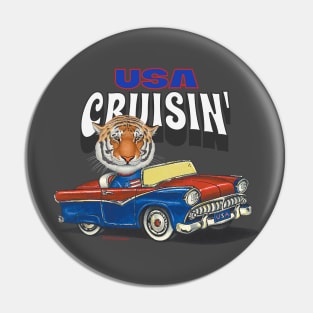 Cute and funny Tiger cruising the USA in an adorable classic car Pin