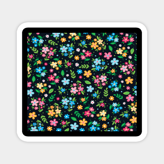 Flowers pattern colorful roses - cute beautiful flower mask- flower bloom Magnet by jack22