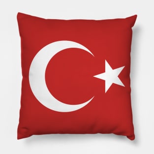 Turkey Flag - Crescent Moon and Star on Red Pillow