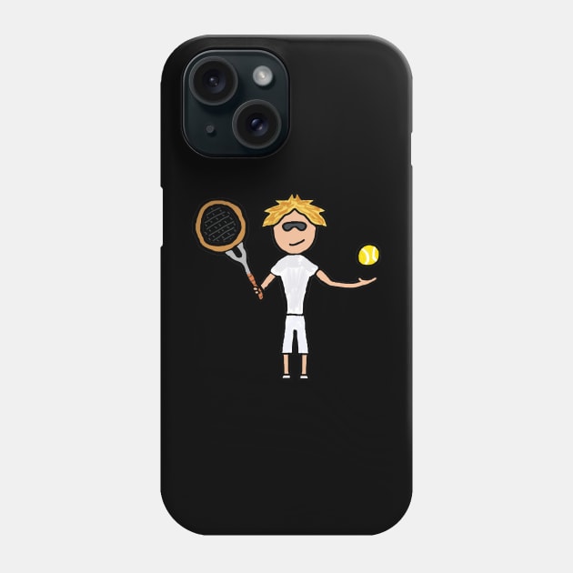 Tennis Player Phone Case by Mark Ewbie