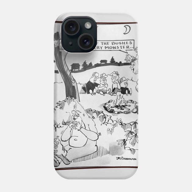 Large Feet and the Scary Story Phone Case by Mike's Designs