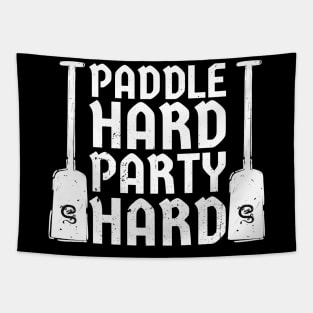 Paddle hard - white grunge dragon boat Tapestry