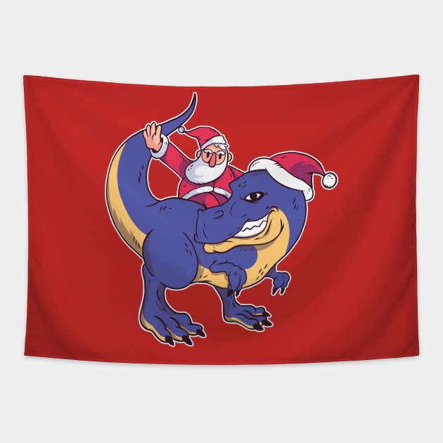 Santa Rex Graphic Tee Tapestry by vexeltees