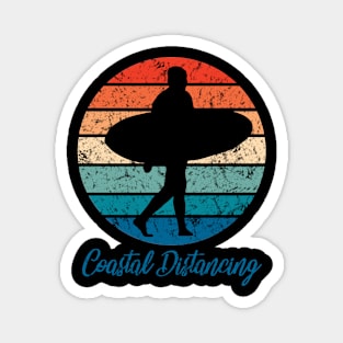 Social Distancing vs Coastal Distancing - Solo Surfer Magnet