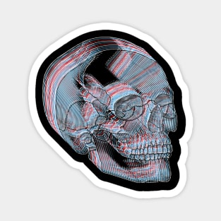 Skull Anaglyph (Red and Blue II) Magnet