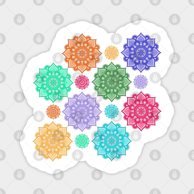 patterns Colorful Flowers Magnet by Prossori