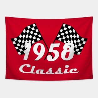 1958 Classic Checkered Race Flags Birthday Gift Tapestry