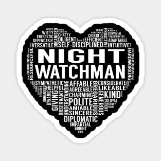 Night Watchman Heart Magnet