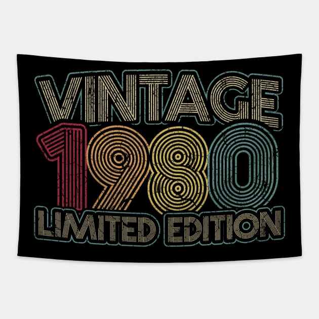 Vintage 1980 Limited Edition 40th Birthday Gift Tapestry by aneisha