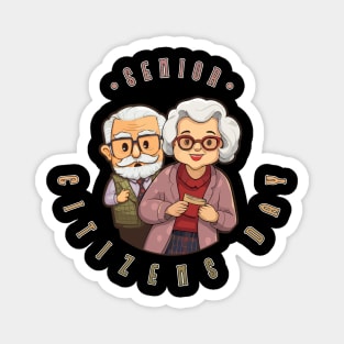 Senior Citizen's Day Elderly Couple Magnet