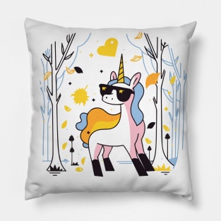 A fancy unicorn ready for the fall Pillow