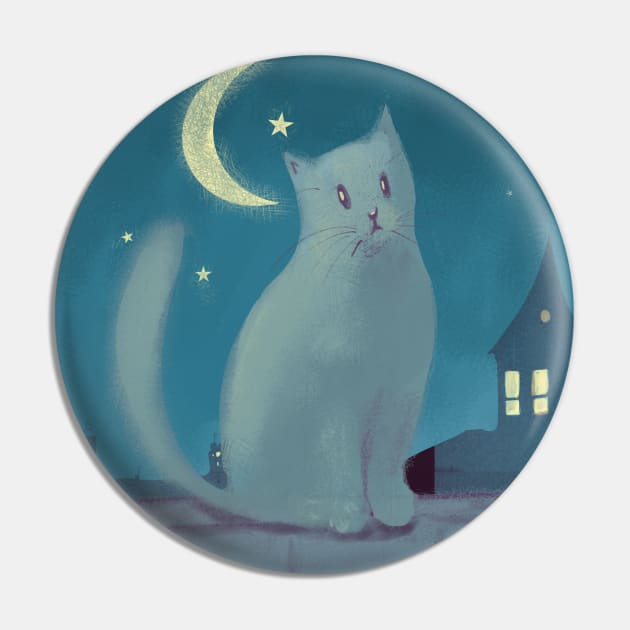 Cute cat on the roofs at night Pin by Mimie20