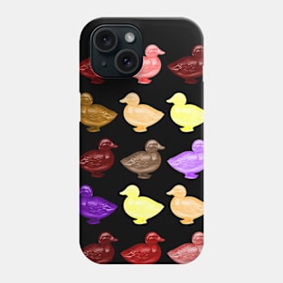 Ducks in rows, Yellow, Red, Purple Phone Case