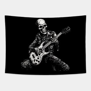 Rock And Roll Skeleton Rocker Design Tapestry