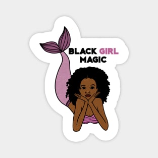 Black Girl Magic, Afro Mermaid Magnet