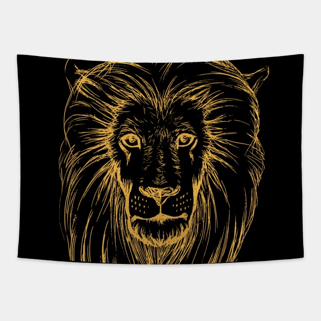 King Lion Art Tapestry by Bardic Cat