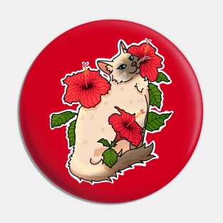 Siamese cat and hibiscus/cayenne/poppy flower Pin