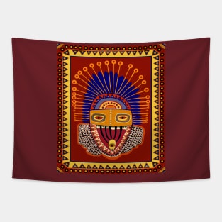 VooDou Shaman Tribal Mask Tapestry