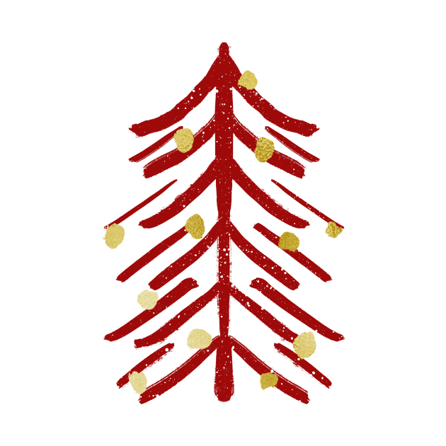 Red and gold spiky Christmas tree by Home Cyn Home 